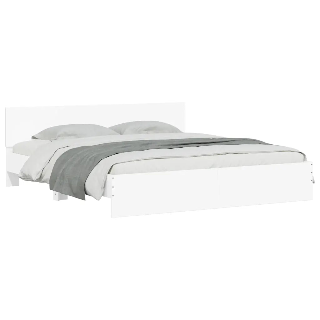 Giroletto con Testiera-Struttura Letto con testiera Bianco 180x200 cm
