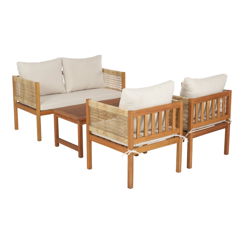 Set di mobili da giardino 4 pezzi in legno di acacia beige naturale 03_0010530