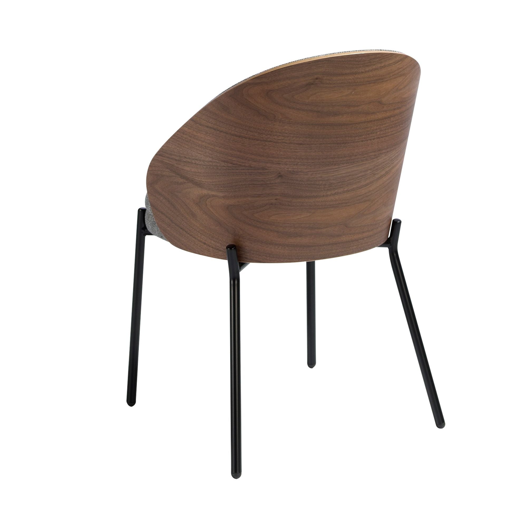 Sedia in tessuto grigio e noce