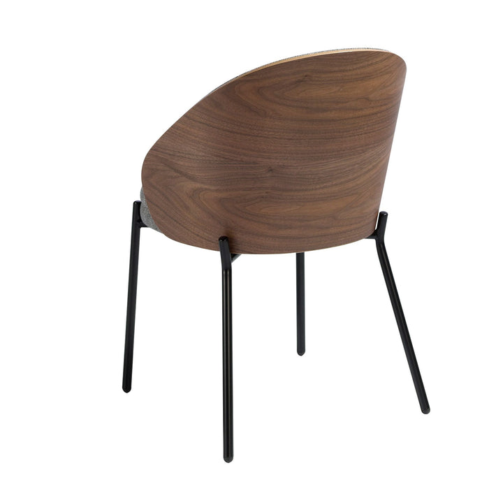 Sedia in tessuto grigio e noce