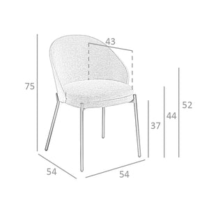 Sedia in tessuto grigio e noce