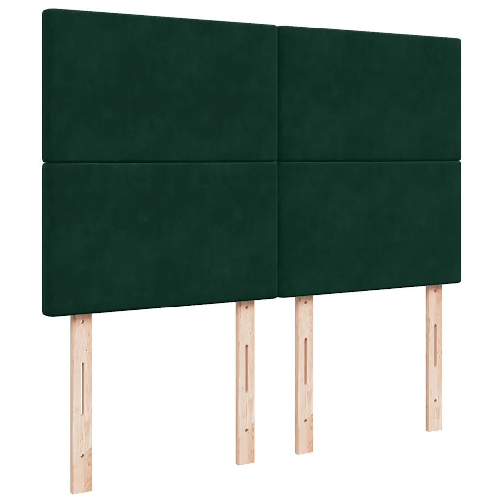 Giroletto a Molle con Materasso Verde Scuro 140x190 cm Velluto 3290903
