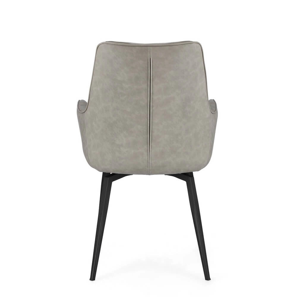 Set di 2 Poltrone Imbottite in Similpelle con Gambe in Acciaio - MILES
