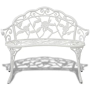 Panchina da Giardino 100 cm in Alluminio Pressofuso Bianco 42167