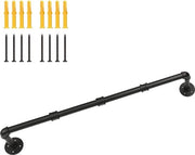 Montaggio di abbigliamento a muro - Design industriale - 94 cm - Nero - Braccio di sostegno in metallo pesante - Sistema di stoccaggio - Visualizzazione a muro.