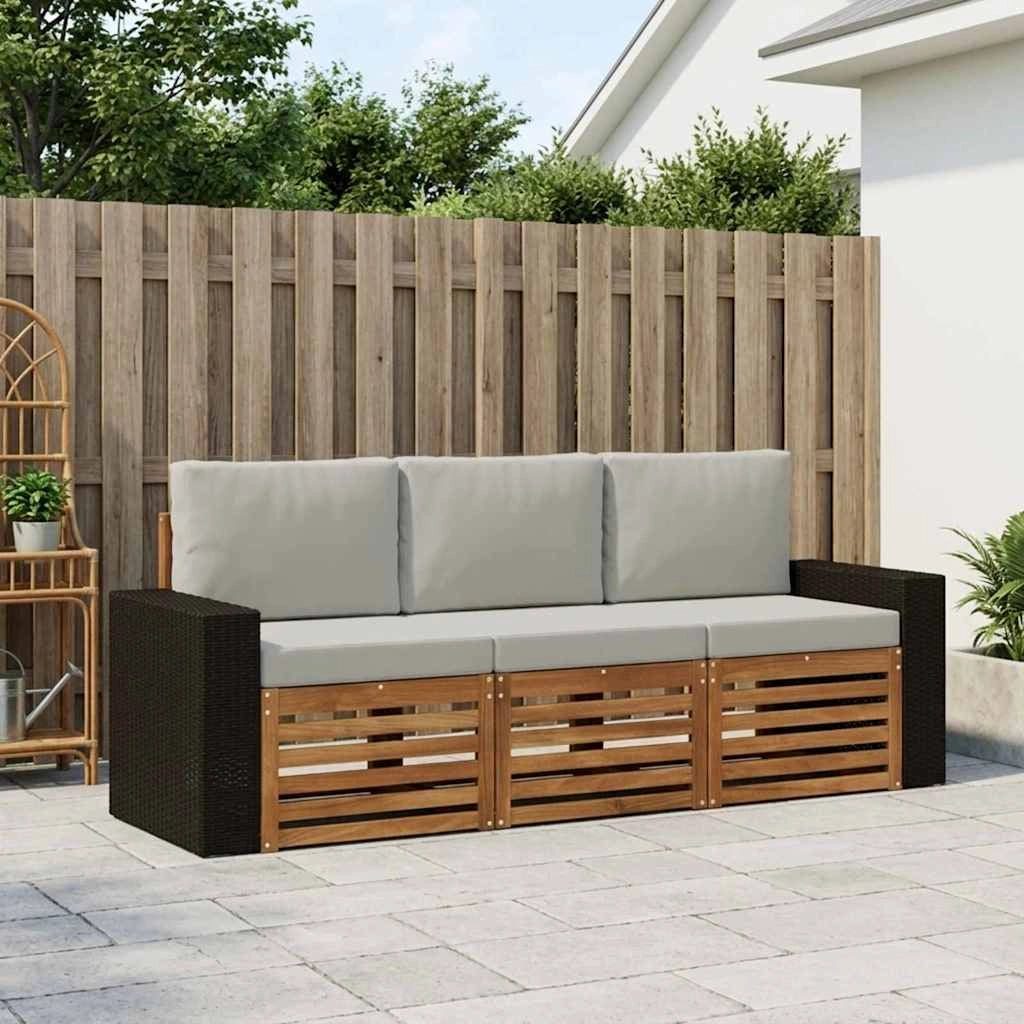 Set divani 3 pz Legno di Acacia Massello 3383972