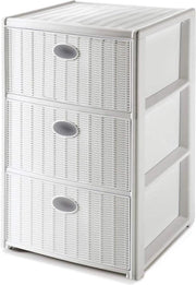 Tre cassetti Spazio di risparmio cassetti - Polipropilene - Bianco - 40x37x60h - 30x40x60h - Mobile di archiviazione