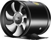 Ventilatore di scarico - Tubo - Ventilatore di canale - Creazione di aria fresca - Estrazione potente - 8 pollici 60W - Nero