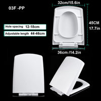 Sedile wc ammortizzato, copriwater rettangolare con chiusura ral