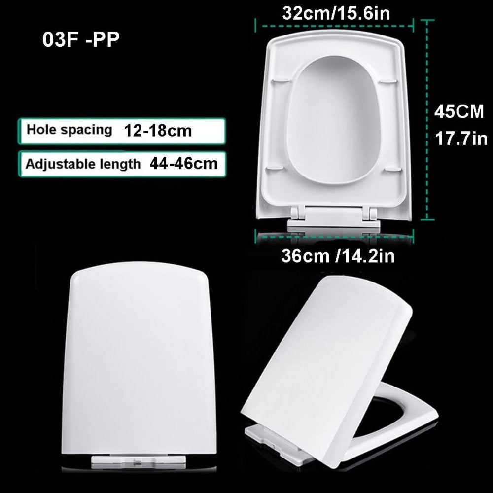 Sedile wc ammortizzato, copriwater rettangolare con chiusura ral