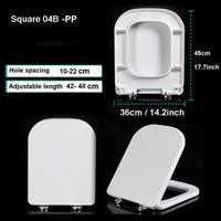 Sedile wc ammortizzato, copriwater rettangolare con chiusura ral