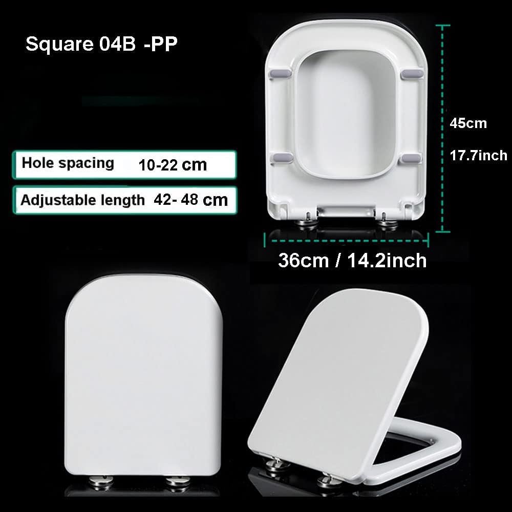 Sedile wc ammortizzato, copriwater rettangolare con chiusura ral