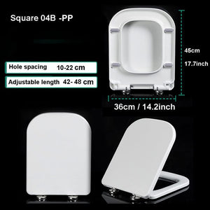 Sedile wc ammortizzato, copriwater rettangolare con chiusura ral