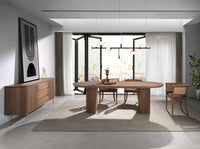 Sedia ecopelle rattan e legno di noce