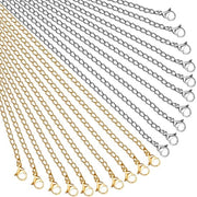 Catenelle in Acciaio Inossidabile 304 - 45 cm - 20 pezzi - Per Creare Gioielli - Catena a Sfere - Chiavi a Crociera - Leggero e Duraturo