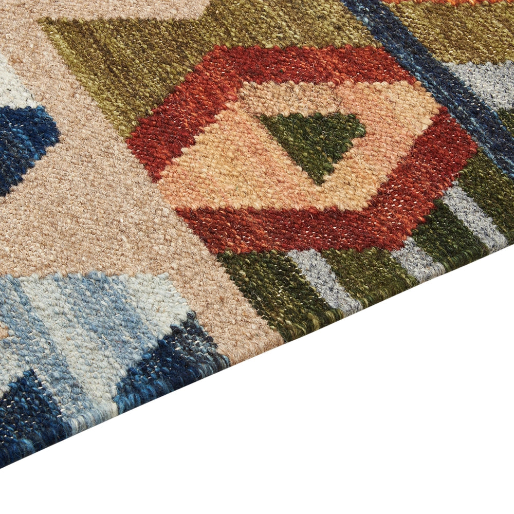 Tappeto kilim di lana multicolore fatto a mano 160 x 230 cm soggiorno camera da letto