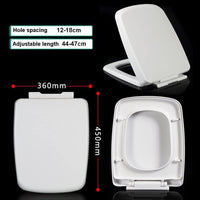 Sedile wc ammortizzato, copriwater rettangolare con chiusura ral