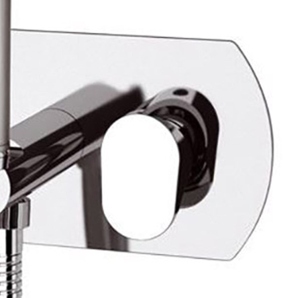 Shut off dotato di miscelatore, doccetta, supporto e piastra rettangolare - serie vanity