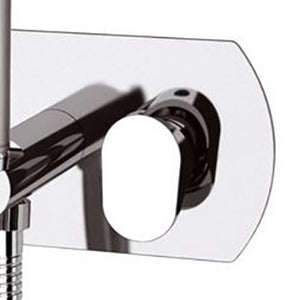 Shut off dotato di miscelatore, doccetta, supporto e piastra rettangolare - serie vanity