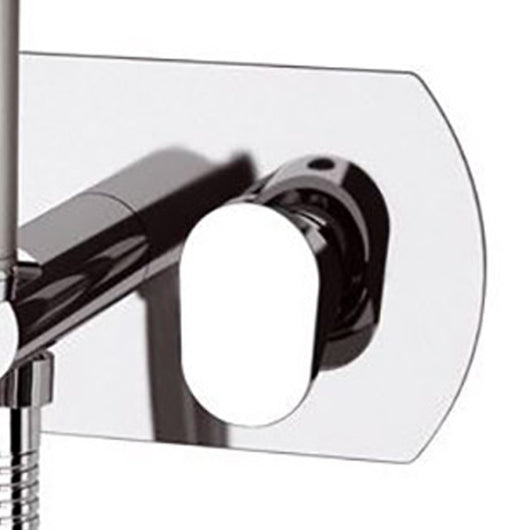 Shut off dotato di miscelatore, doccetta, supporto e piastra rettangolare - serie vanity