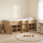 Struttura Letto Loft con Mobile 3 pz Rovere Artigianale 3423429