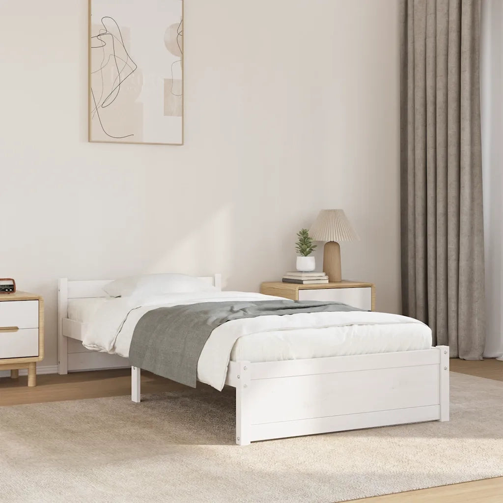 Giroletto Bianco in Legno Massello 90x190 cm 3FT Singolo cod mxl 48371