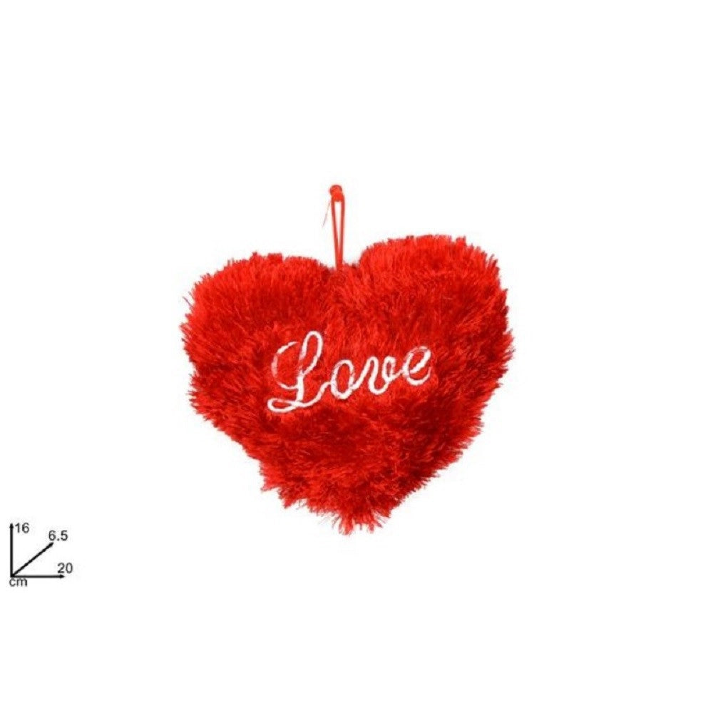 Trade Shop - Cuore Rosso Con Scritta Love In Peluche Appendino 20cm Idea Regalo San Valentino -