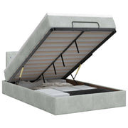 Letto ottomano con materasso Grigio Chiaro 120 x 200 cm Velluto 3457641