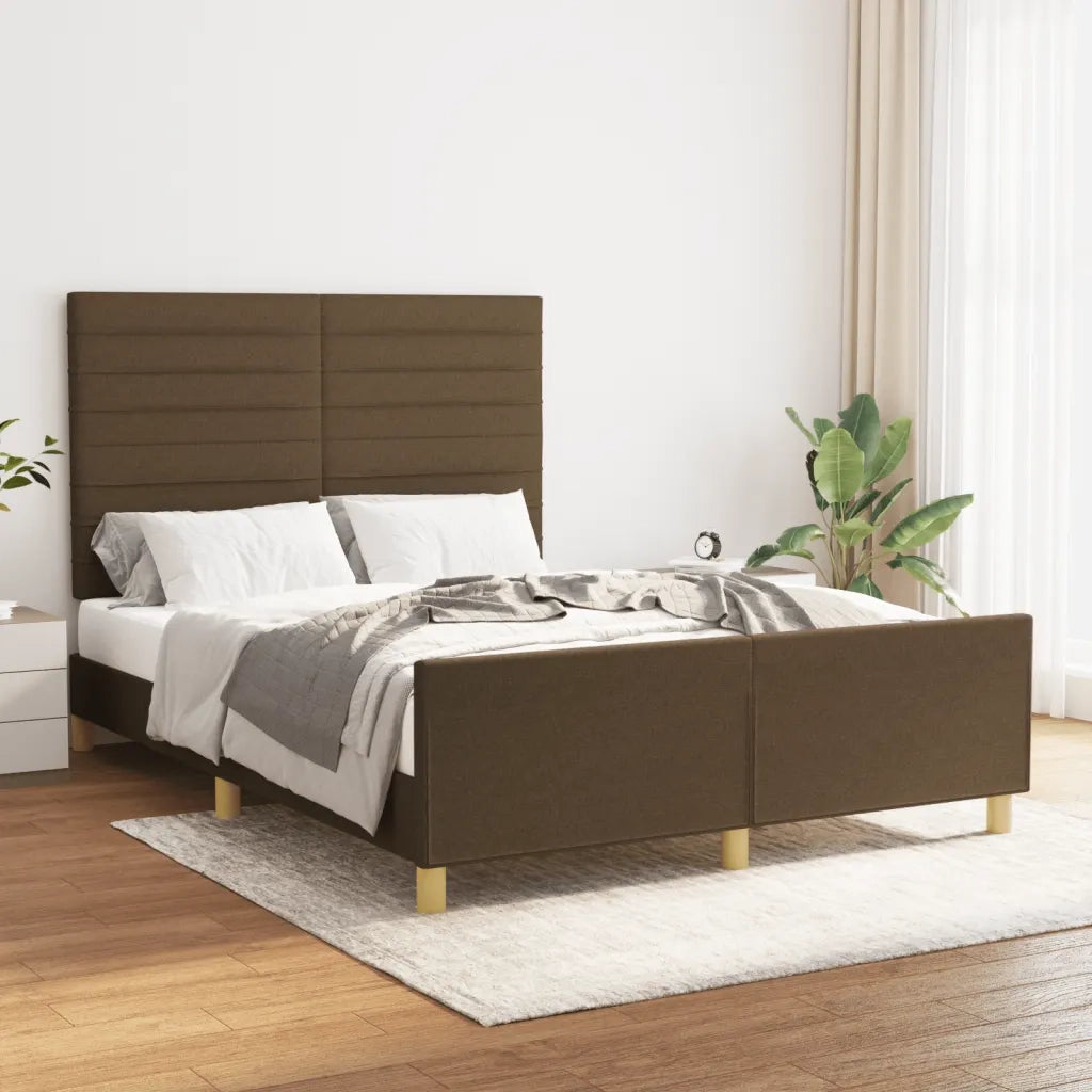 Giroletto senza Materasso Marrone Scuro 140x190 cm Tessuto 3125133