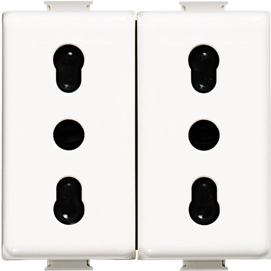 AM5180/2 - Matix Presa duplex bipasso 2P+T 10/16A 250Vac