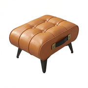 Kumo - Sgabello Pouf Ottomano Moderno 35,5x25x30 cm Poggiapiedi in Similpelle Cuoio