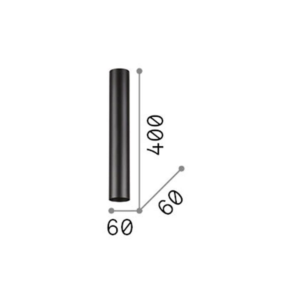 Plafoniera Moderna Look Metallo Nero 1 Luce 7W 3000K Luce Calda H40Cm