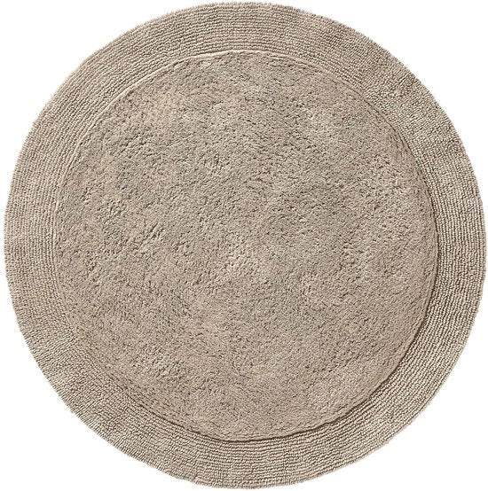 Badmat Uni Serie Stuttgart Taupe, diametro: 90 cm, extra spesso, alta assorbimento, 100% cotone