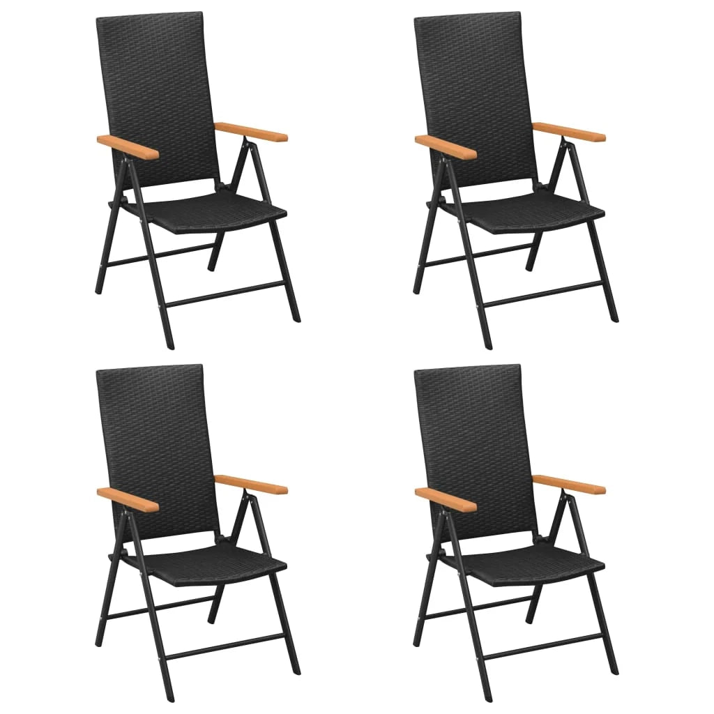 Set da pranzo da giardino per esterni 5 pezzi nero e marrone 02_0013905