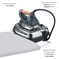 Asse da Stiro Confort Profi 125x48 cm con Supporto per Caldaia Estraibile e Ripiano In Acciaio