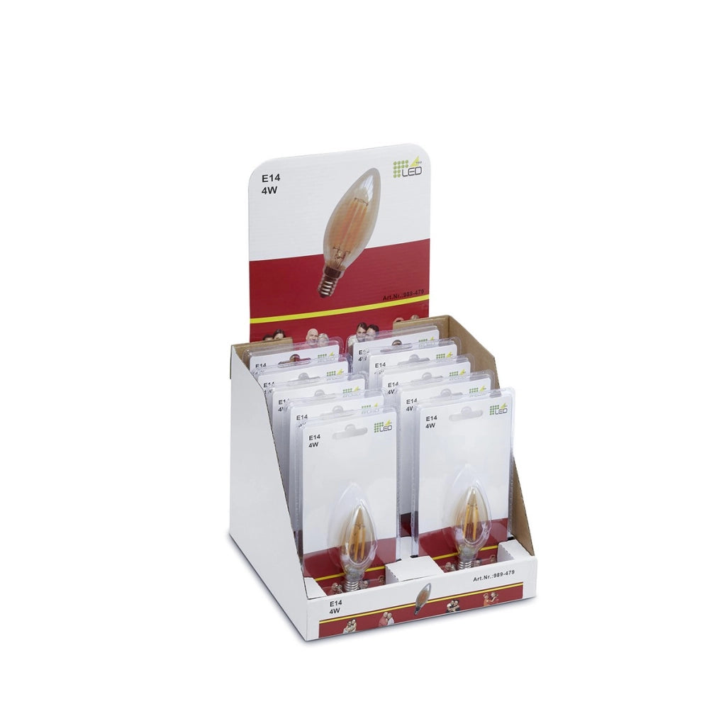 Lampadina LED a candela ambra E14 4W 2700K Trio