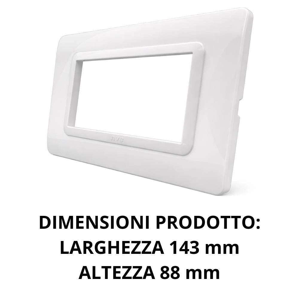 Placa ave s44 bianco in tecnopolimero design elegante *** numero posti 4 moduli, confezione 1