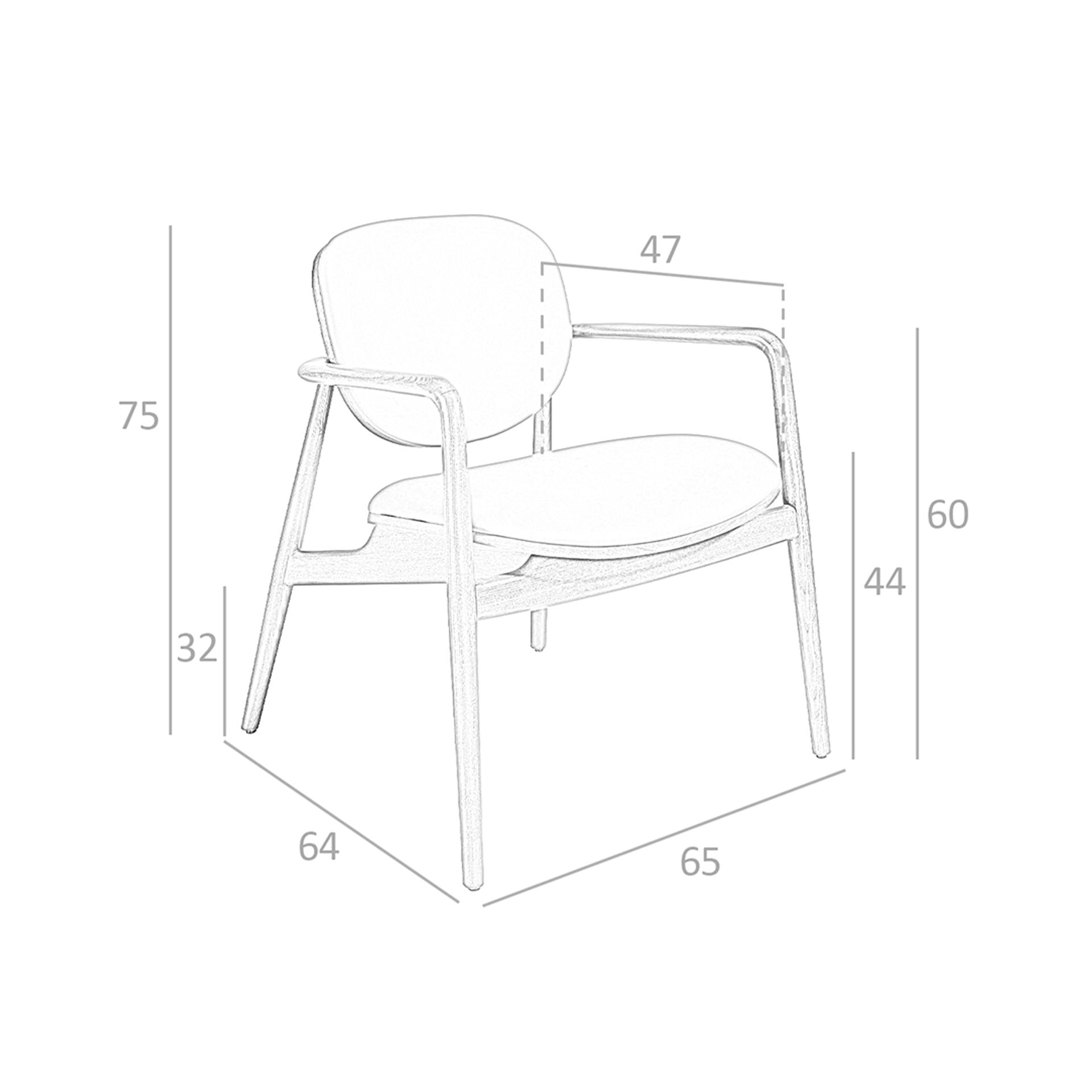Poltrona in ecopelle marrone e noce