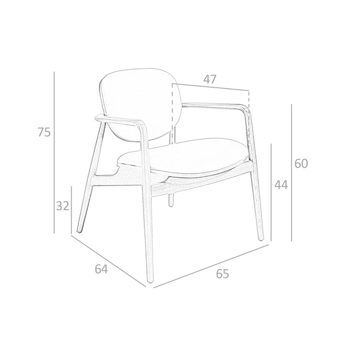 Poltrona in ecopelle marrone e noce