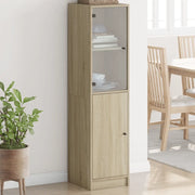 Credenza con Anta-Buffet-Armadio da cucina in Vetro Rovere Sonoma 35x37x142 cm