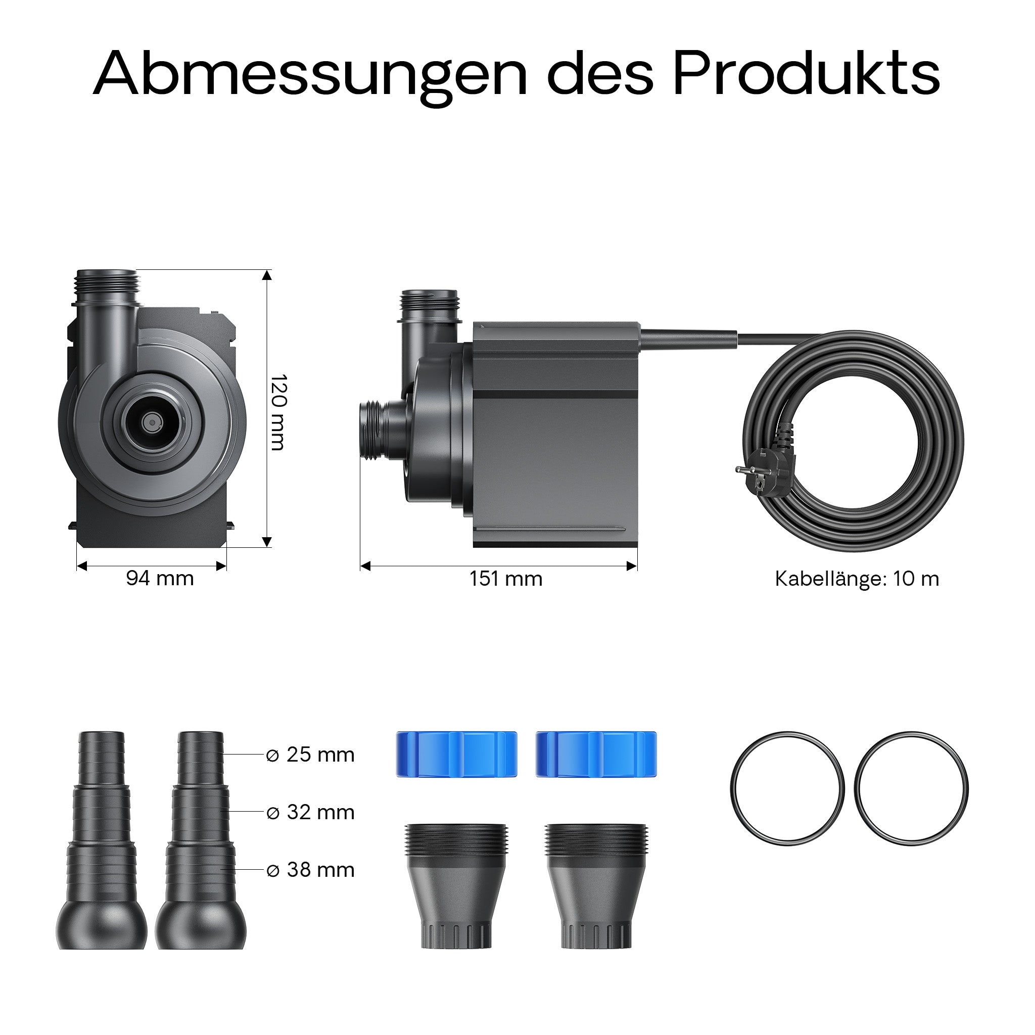 CTM-7000 Pompa da laghetto 7000l/h 50W per circolazione filtrazione acqua