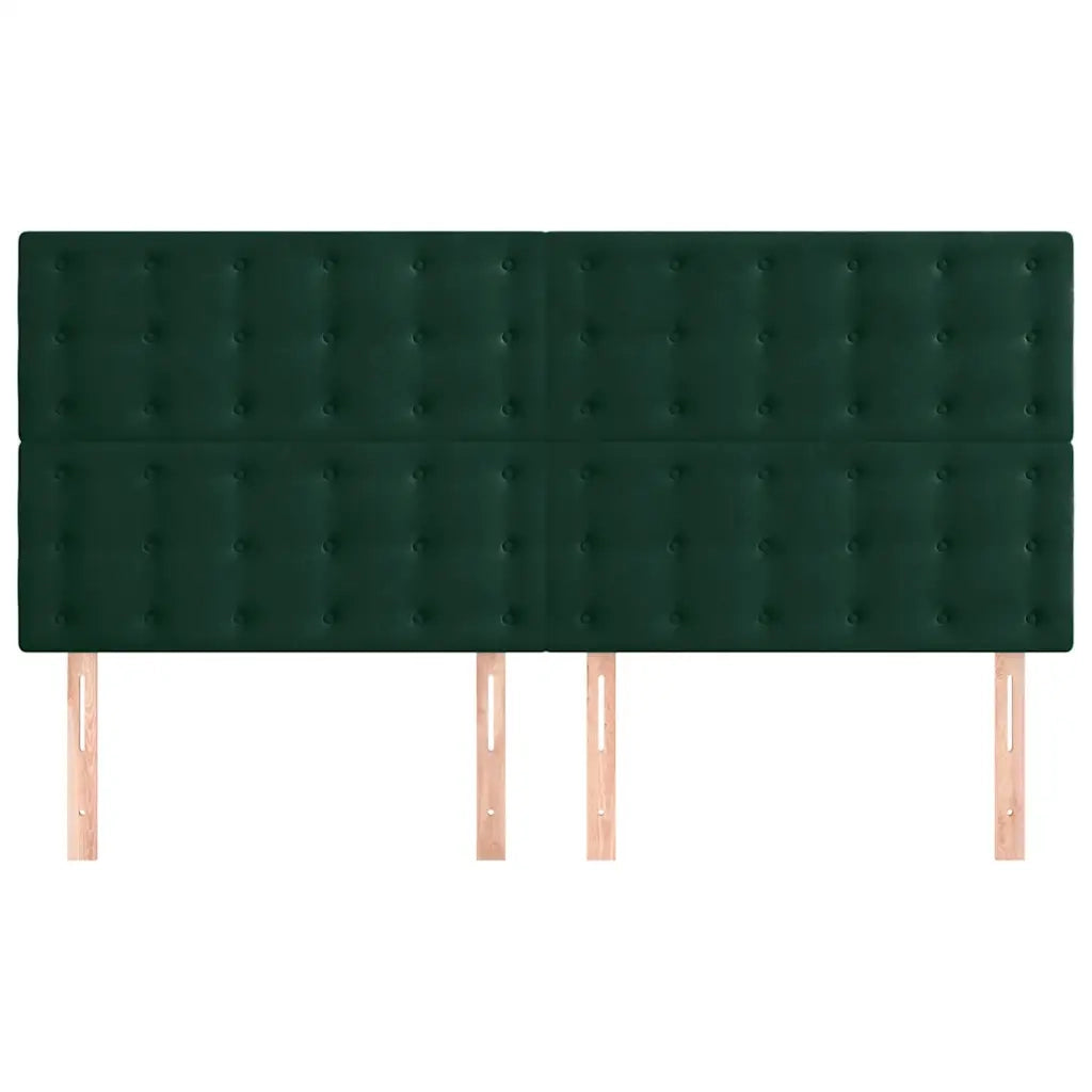 Testiera 4 pz Verde Scuro 80x5x78/88 cm in Vellutocod mxl 121555