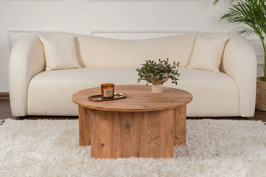 Tavolino in legno "Moira" 90 x 90 x 41 cm - Pino Atlantico