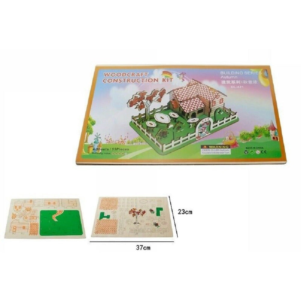 Trade Shop - Puzzle 3d Casa Campagna Legno Modellino Modellismo Collezione Gioco Bambini 07350 -