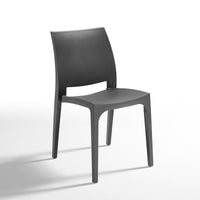 Set 4 sedie Love impilabili antracite