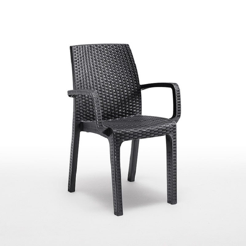 Sedia Verona con braccioli antracite