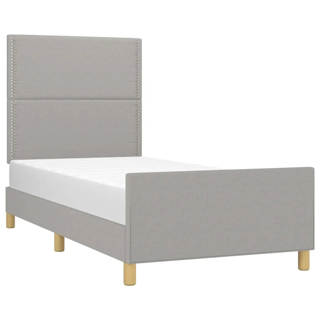 Giroletto con Testiera Grigio Chiaro 100x200 cm in Tessutocod mxl 73911