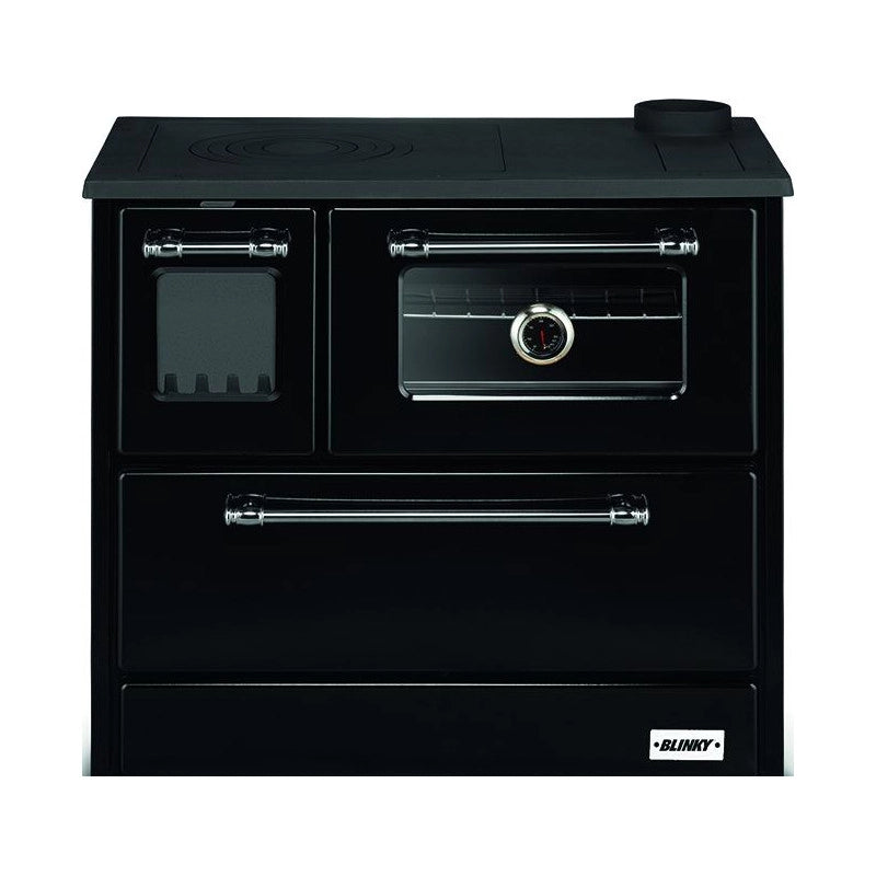 Cucina blinky a legna con forno, giusy porta vetro, antracite