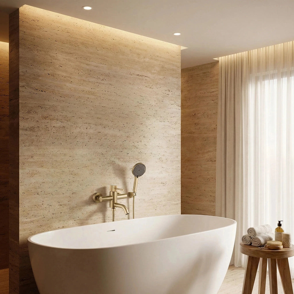 Rubinetto Da Vasca Rea Lungo Stripe Gold Brush