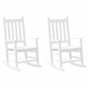 Sedie a Dondolo per Bambini 2 pz Bianche Legno Massello Pioppo CFW6065298